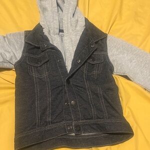 Urban Republic Denim and Gray Hooded Jacket